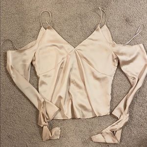 Champagne gold satin top